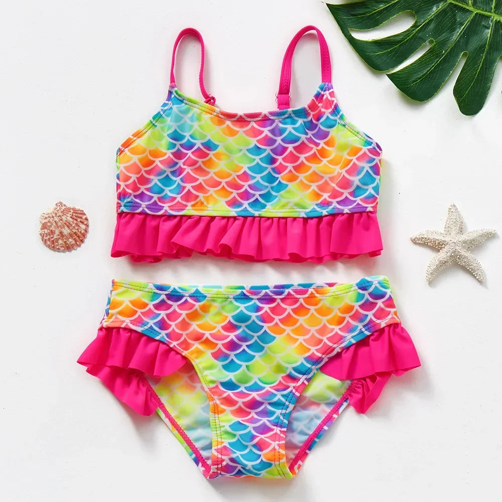Conjunto de Baño de Dos Piezas para Niña con Estampado