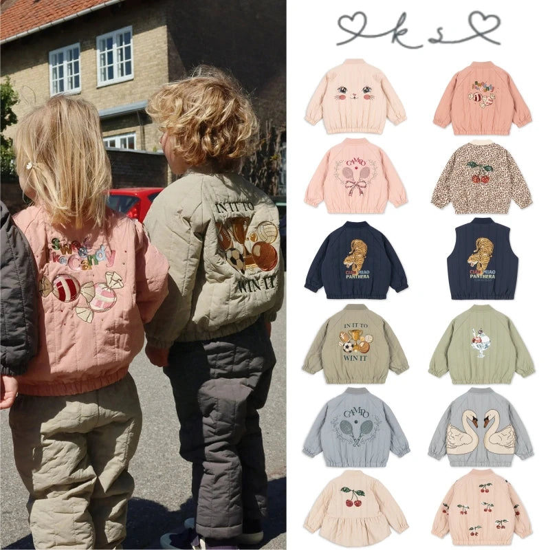 Chaqueta Infantil Acolchada con Acabado Satinado