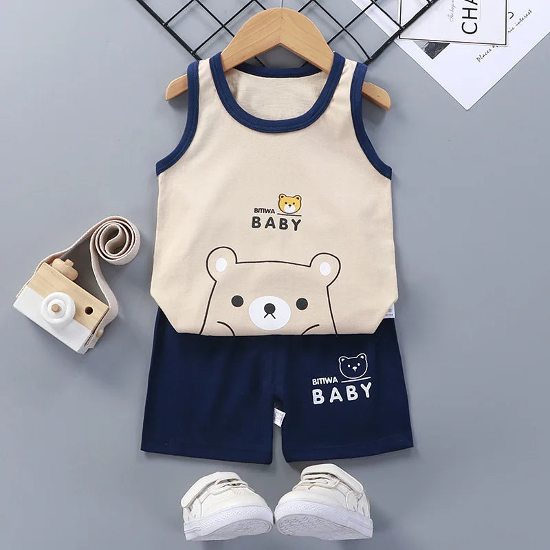 Kids' Cotton Tank Top and Shorts Set