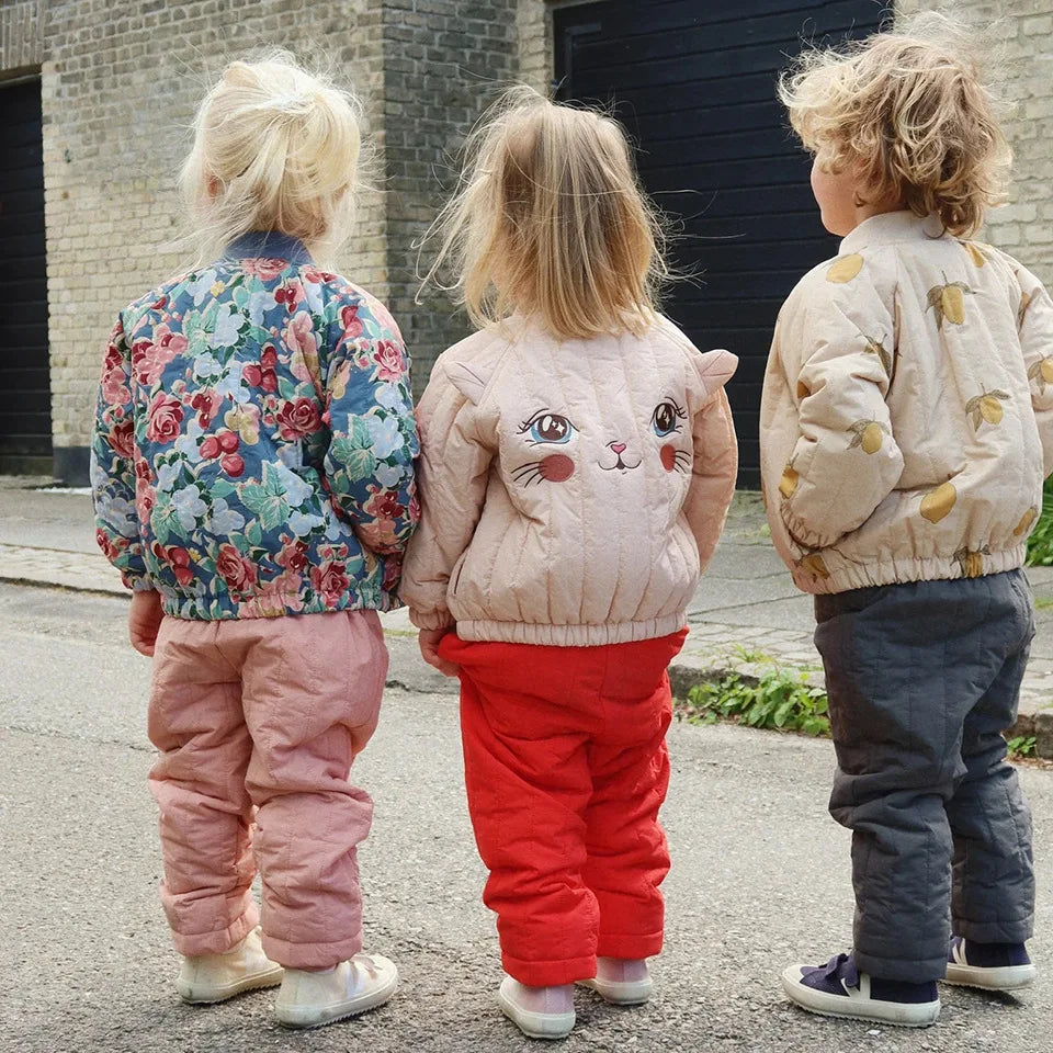 Chaqueta Infantil Acolchada con Acabado Satinado