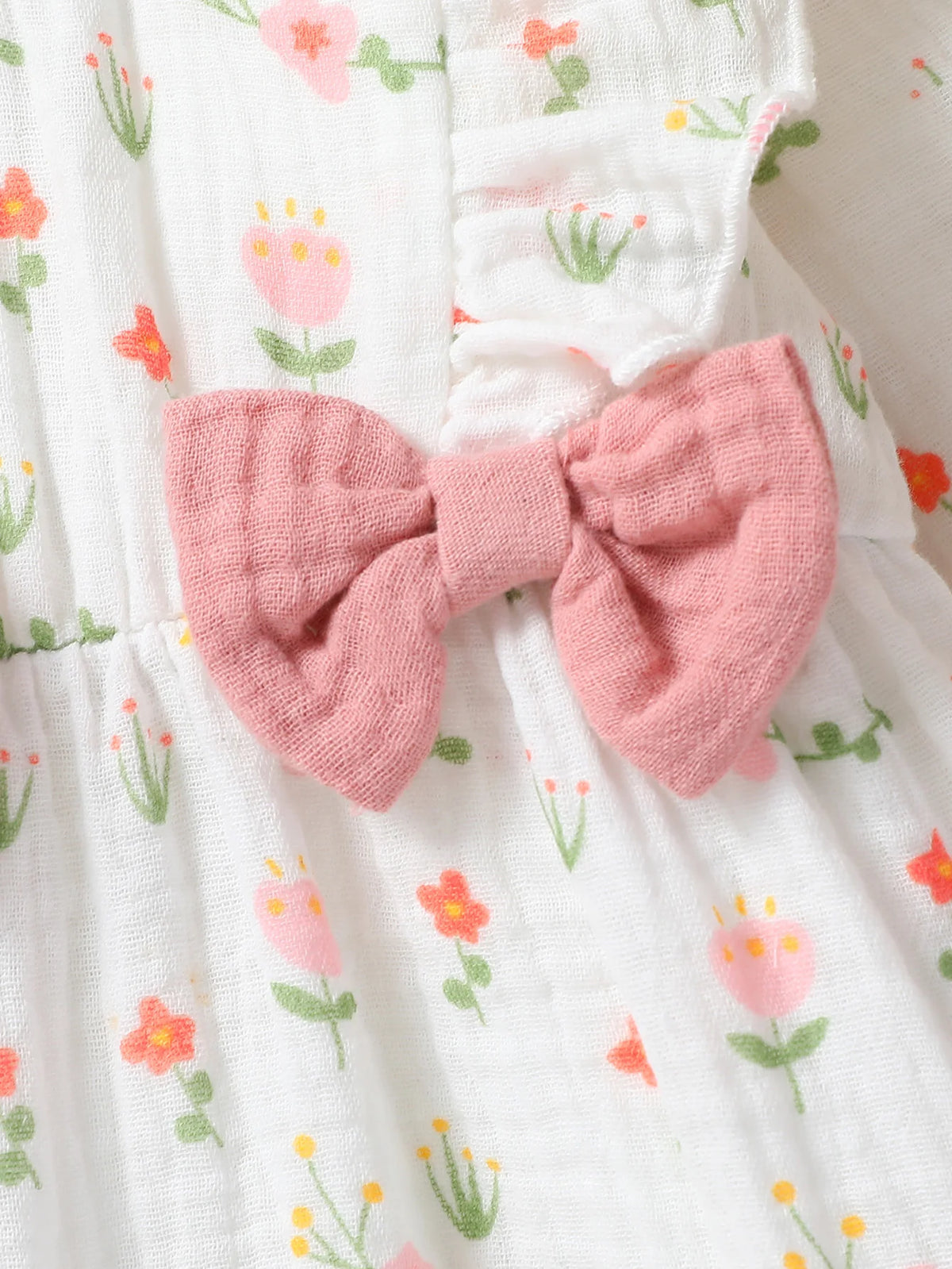 Pelele Floral de Manga Larga para Bebé Niña con Diadema