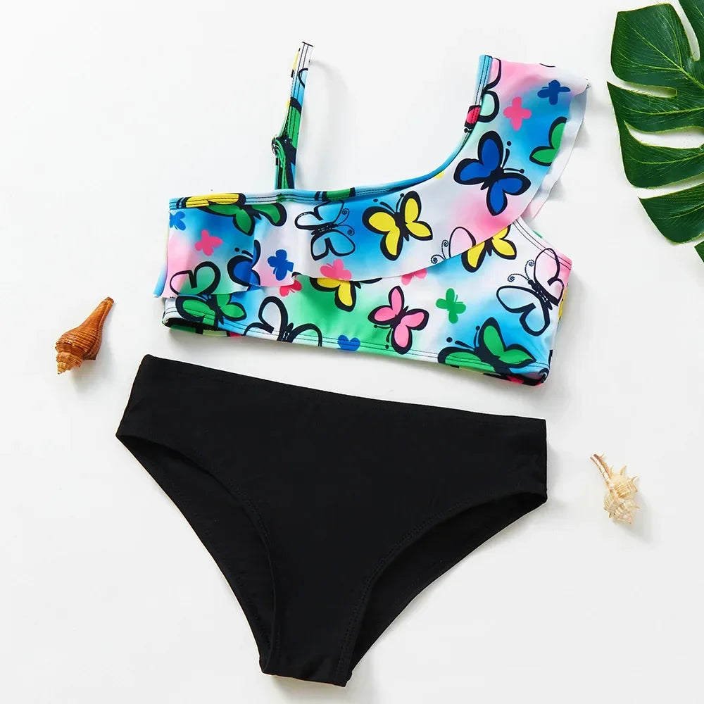 Conjunto de Baño de Dos Piezas para Niña con Estampado