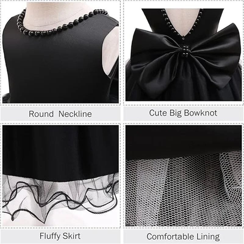Vestido de Ceremonia para Bebé con Perlas y Gran Lazo