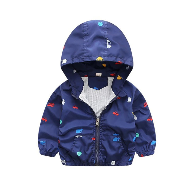 Chaqueta Infantil Ligera con Estampado de Dinosaurios para Niño