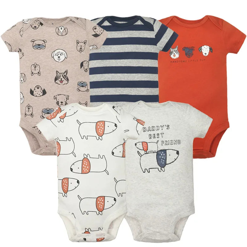 5-Pack Cotton Bodysuits for Baby