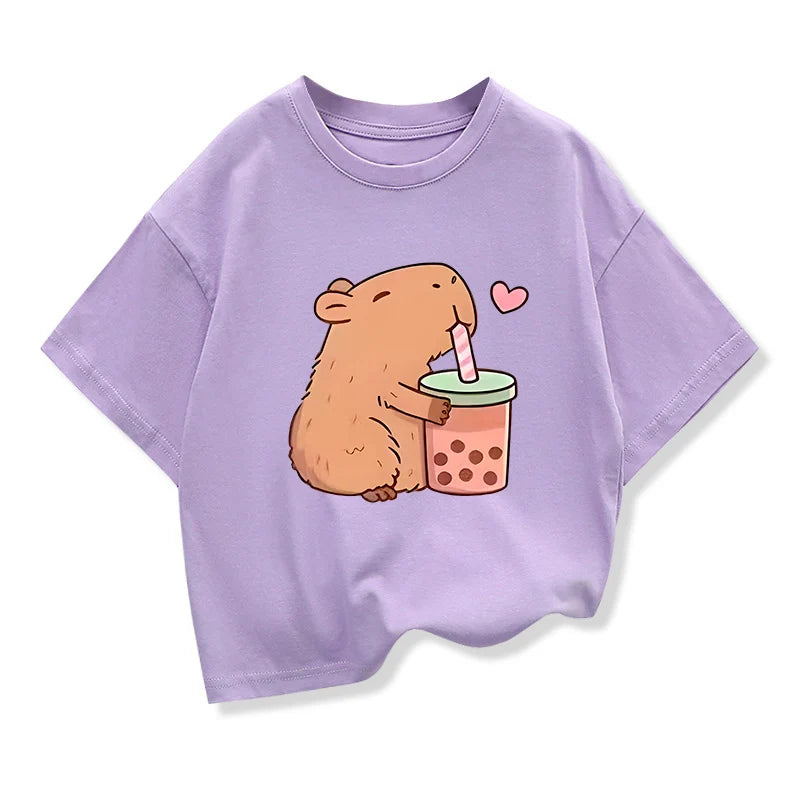 Camiseta Infantil con Estampado de Capibara