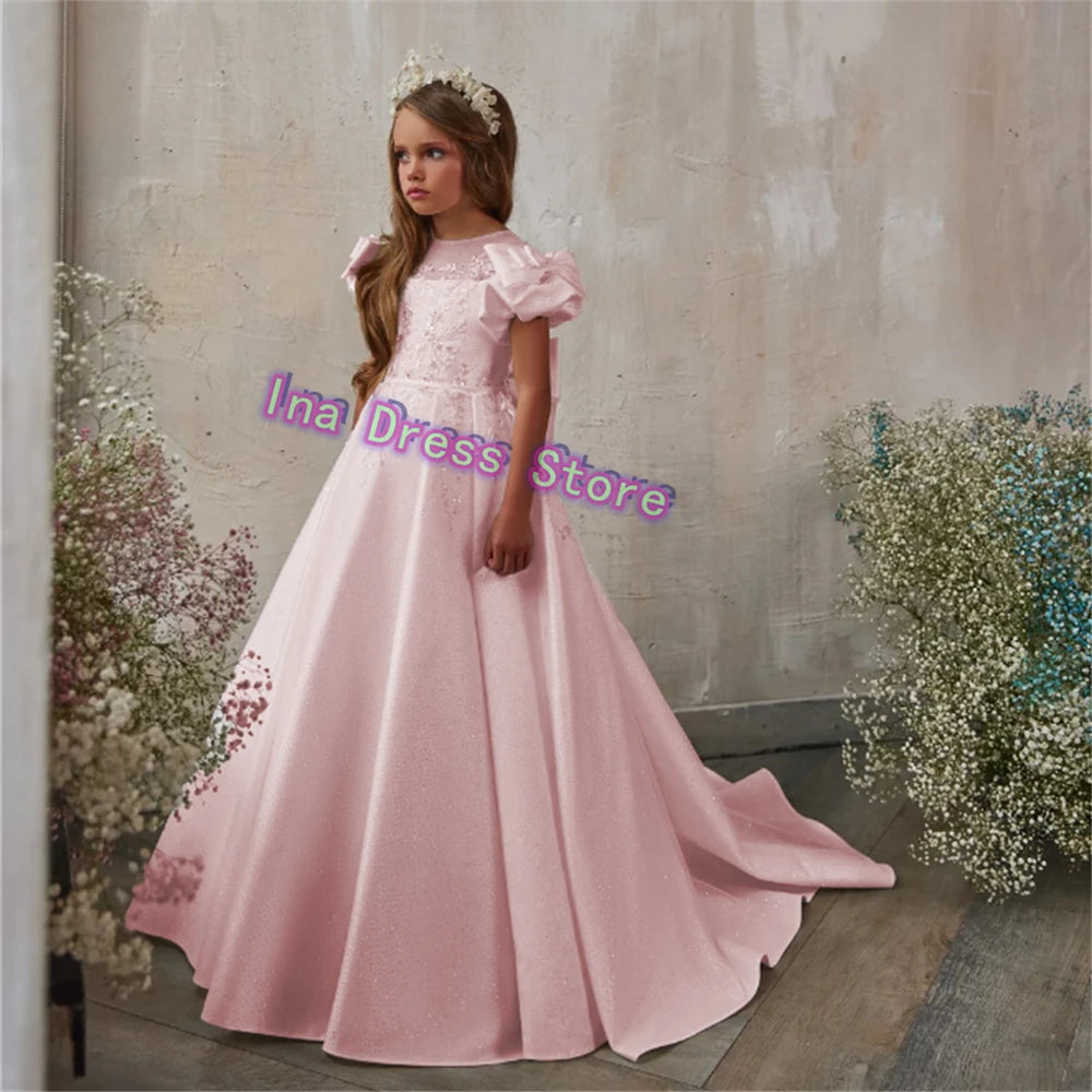 Vestido Largo de Ceremonia Infantil en Satén