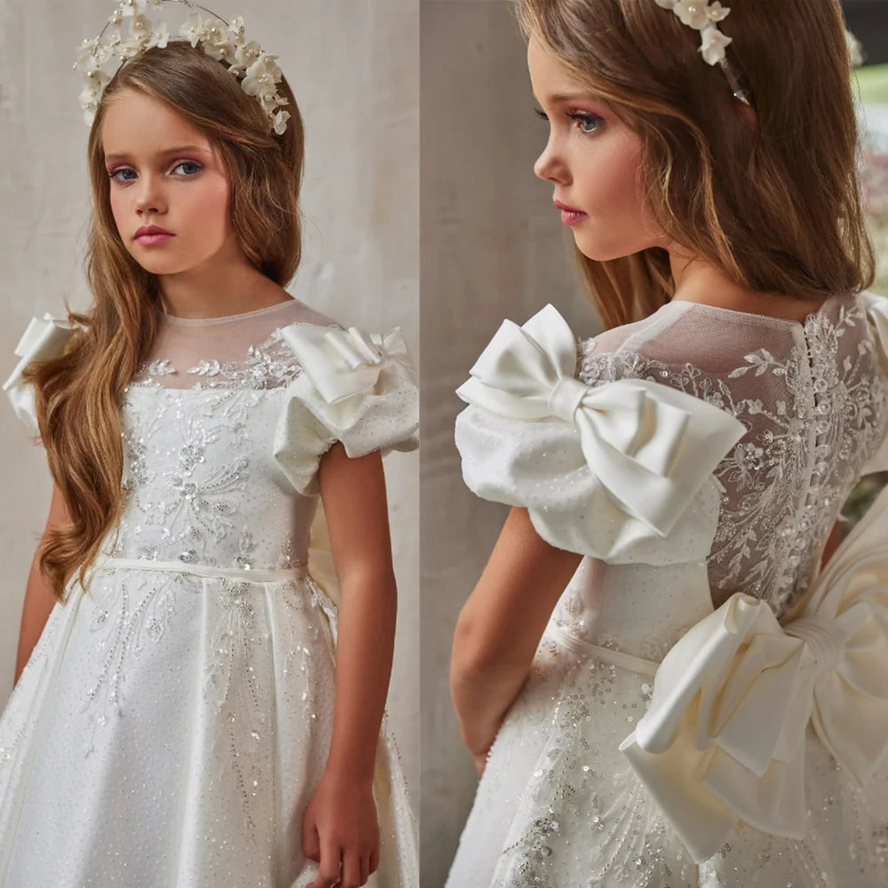 Vestido Largo de Ceremonia Infantil en Satén