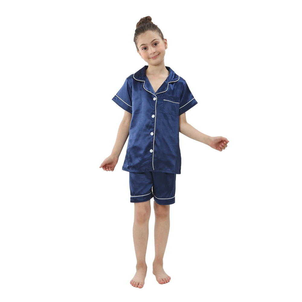 Pijama Infantil de Verano con Acabado Satinado