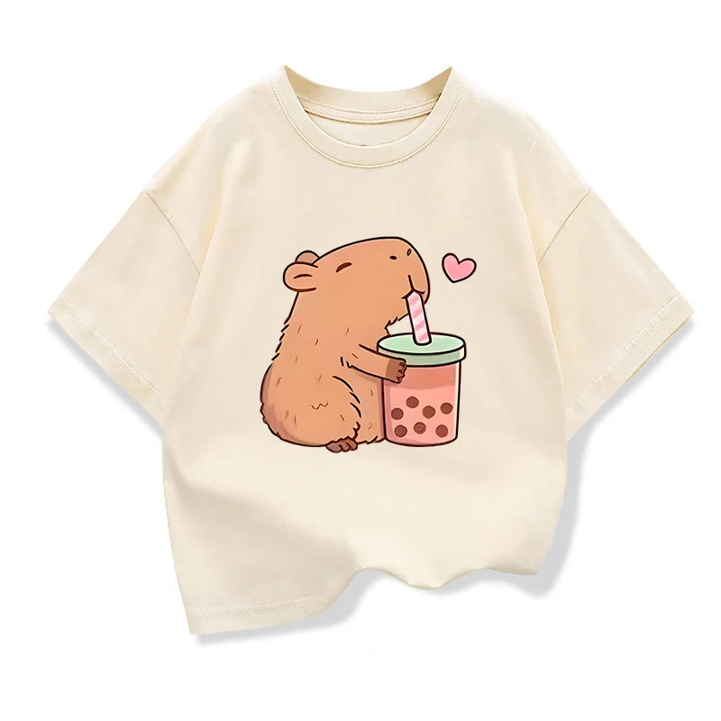 Camiseta Infantil con Estampado de Capibara