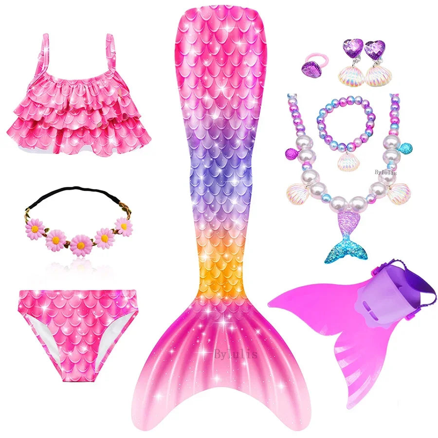 Disfraz Infantil de Sirena con Cola y Accesorios