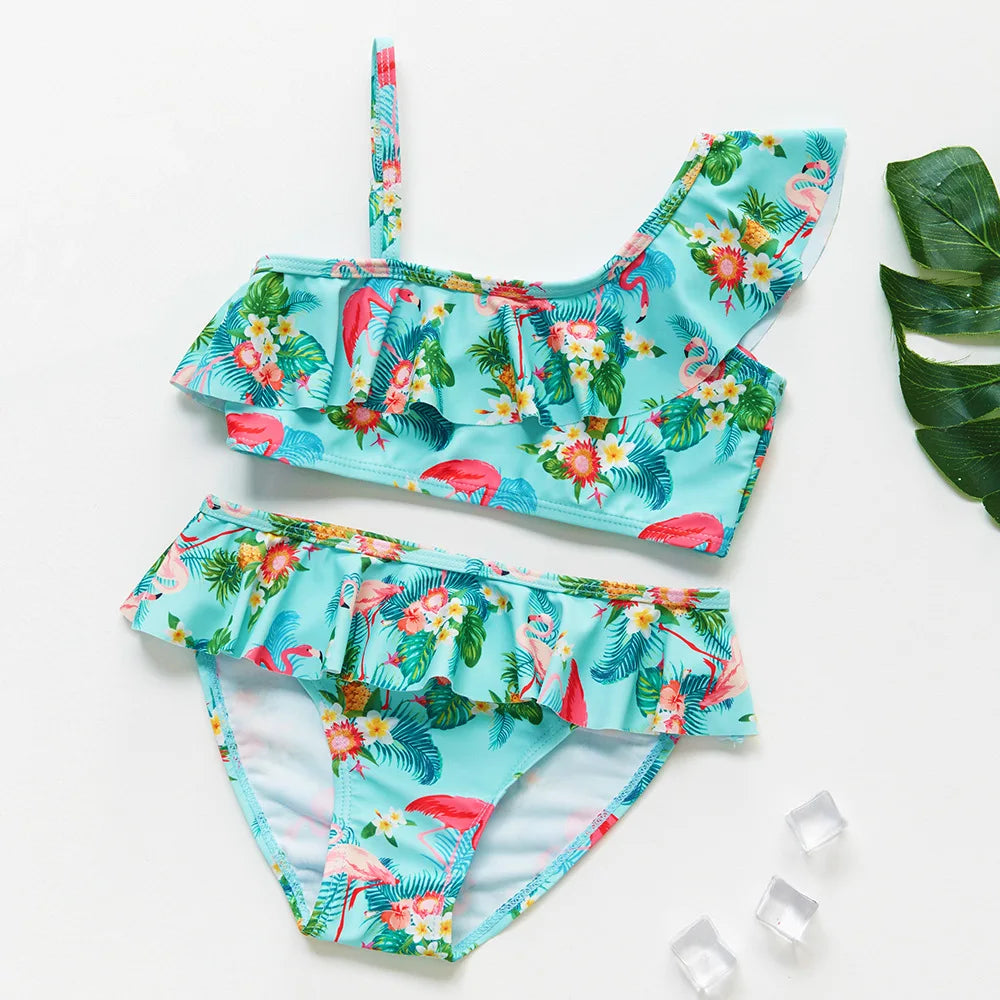 Conjunto de Baño de Dos Piezas para Niña con Estampado