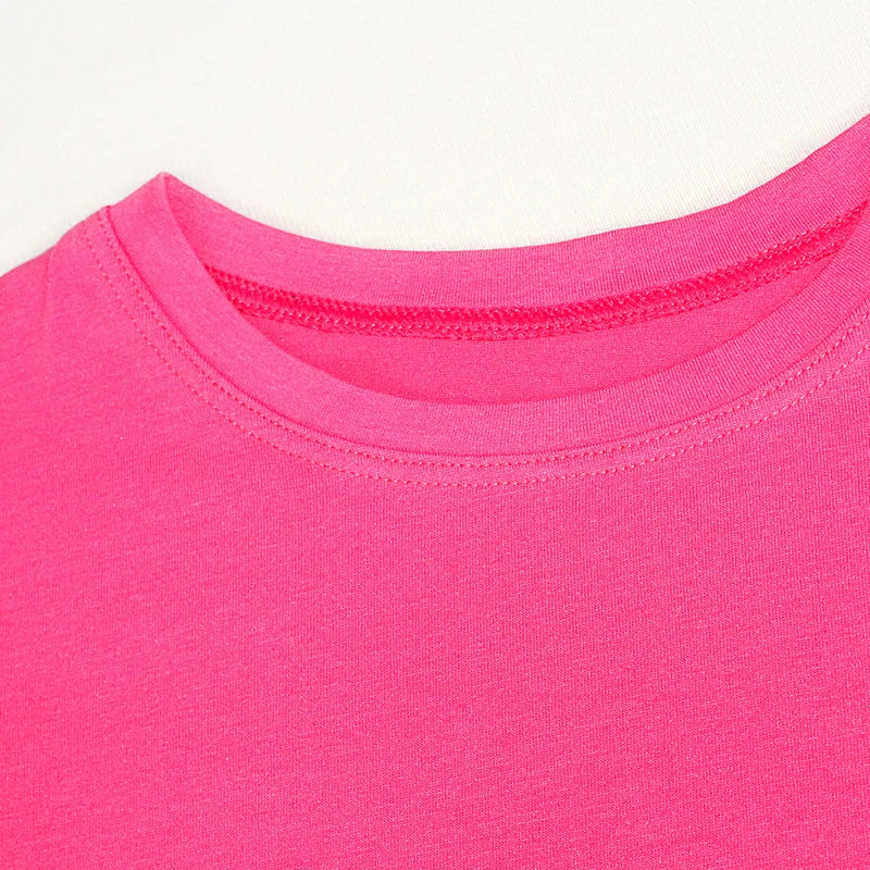 Camiseta de Algodón con Estampado Floral para Niña
