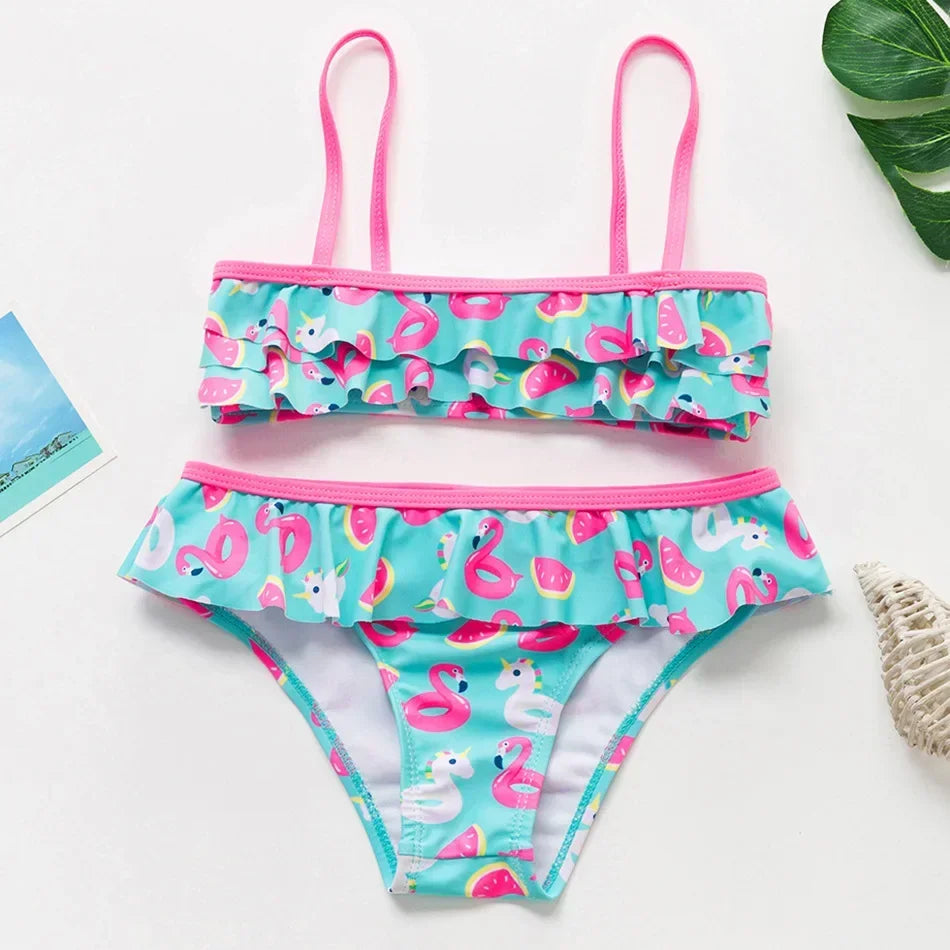 Conjunto de Baño de Dos Piezas para Niña con Estampado