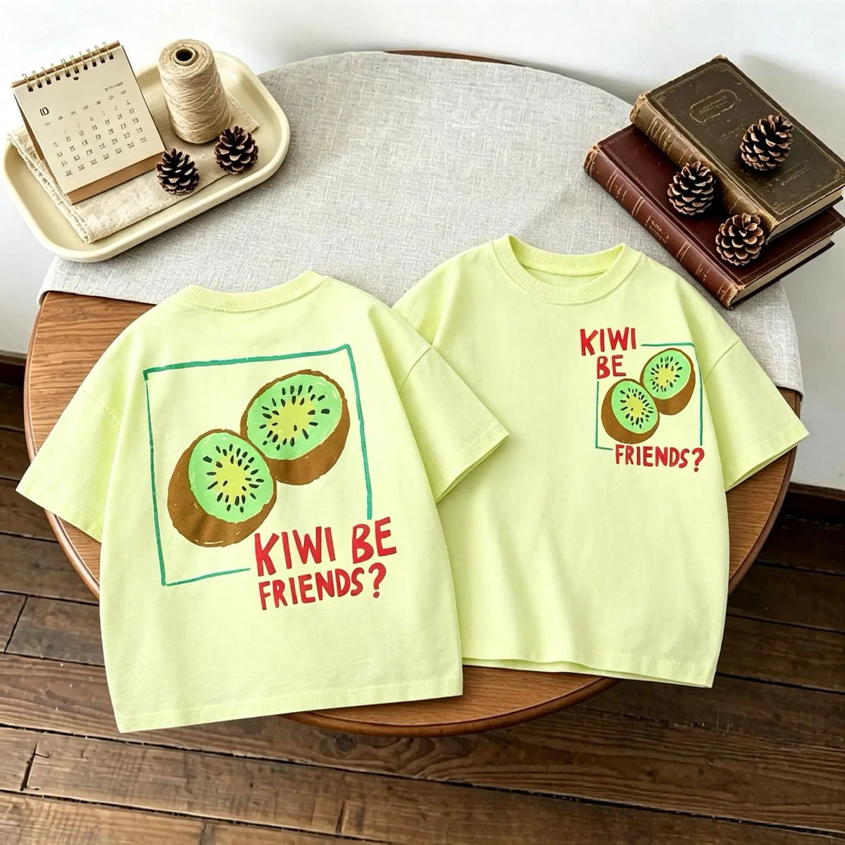 Camiseta de Manga Corta Infantil con Estampado Doble Cara