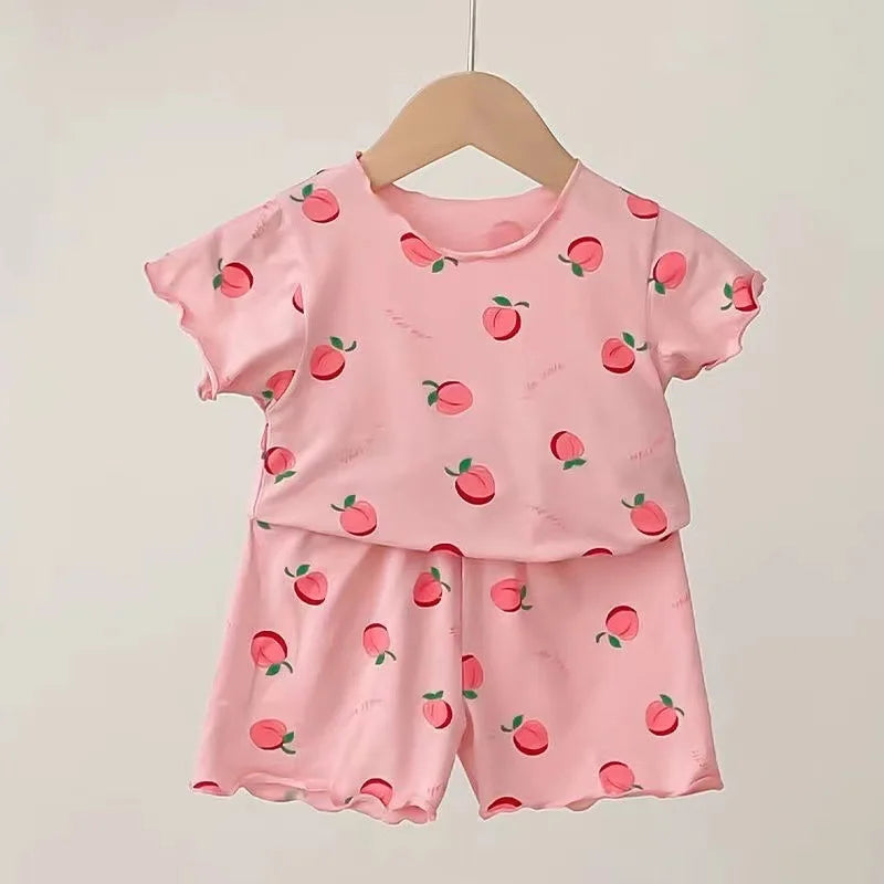 Pijama de Verano de Fresa para Niña