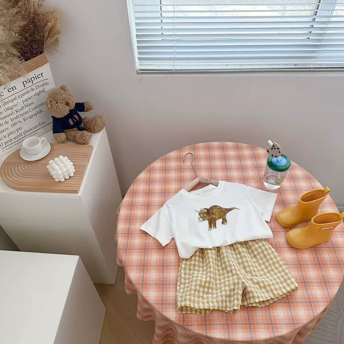 Kids' Summer Outfit with Fruit Print