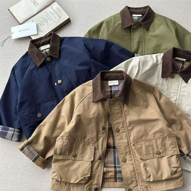Chaqueta Infantil Casual con Cuello Clásico para Niño