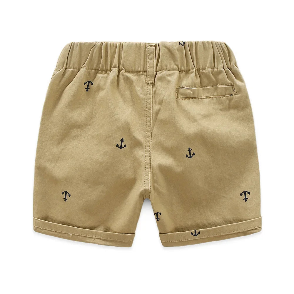 Short Infantil de Algodón con Estampado de Anclas para Niño