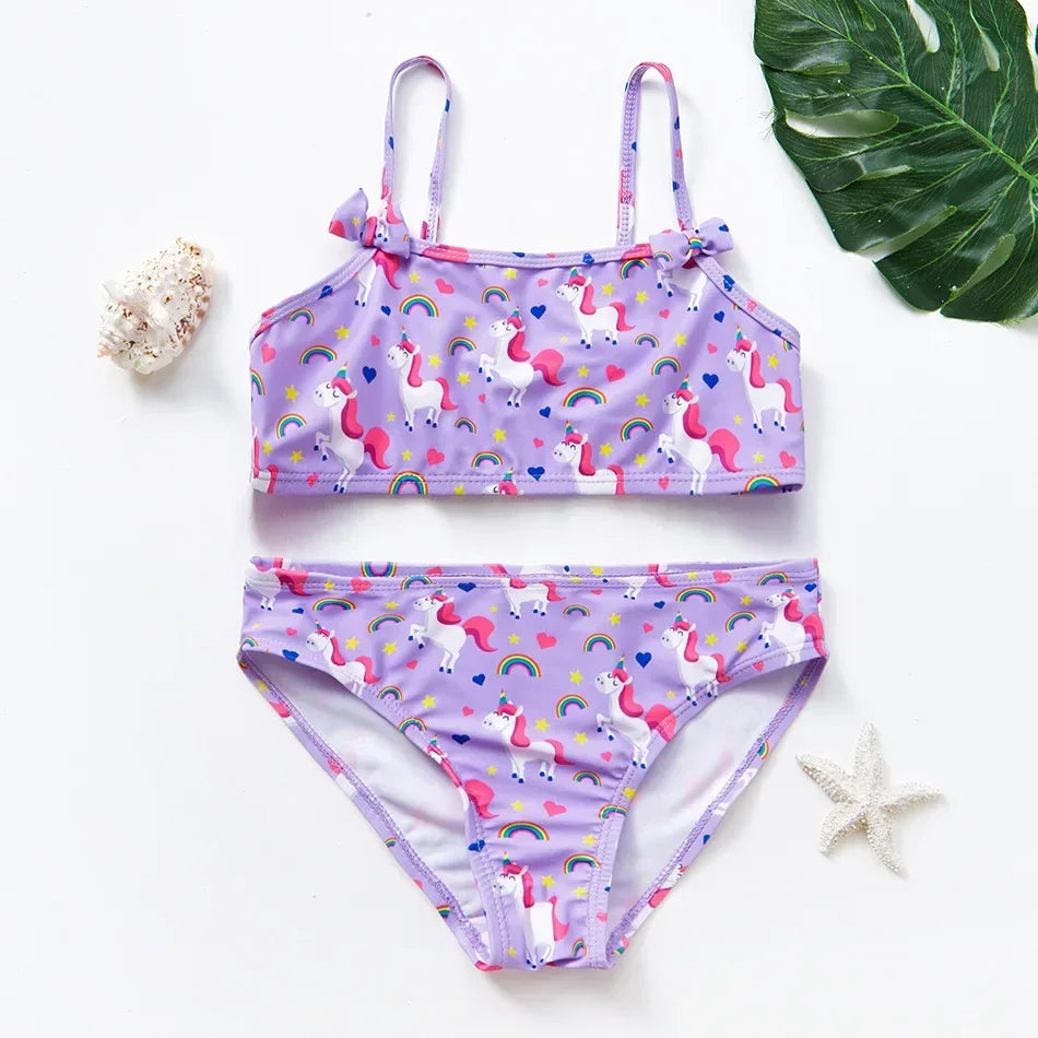 Conjunto de Baño de Dos Piezas para Niña con Estampado