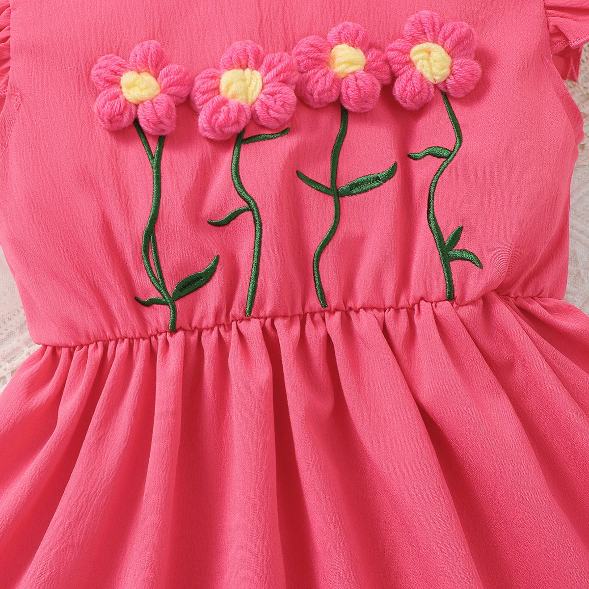 Vestido Floral de Verano con Mini Bolso para Niña