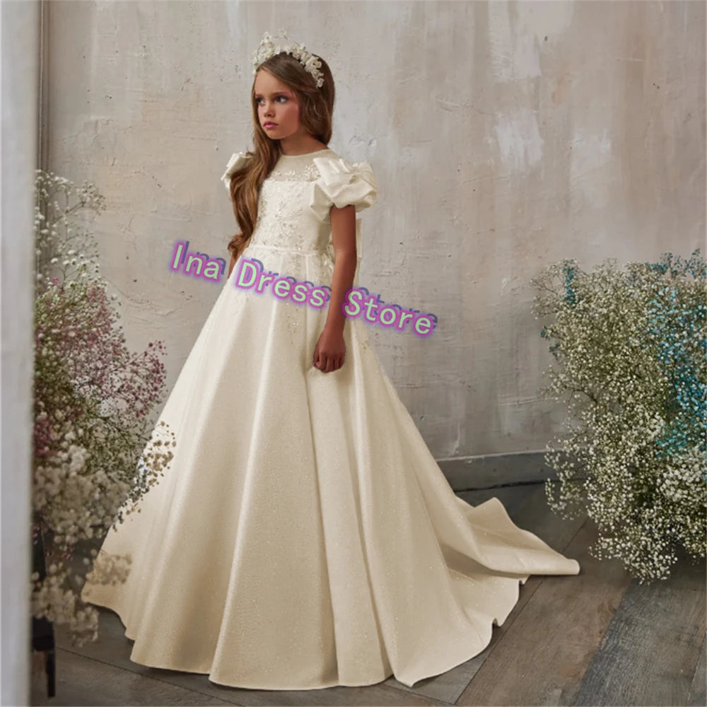 Vestido Largo de Ceremonia Infantil en Satén