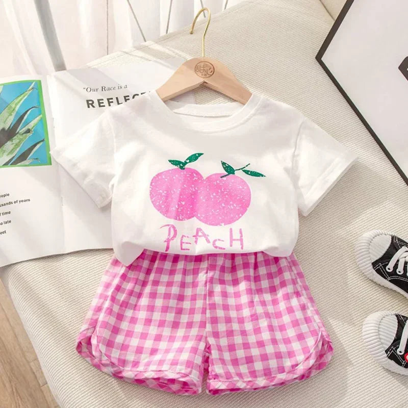 Kids' Summer Outfit with Fruit Print