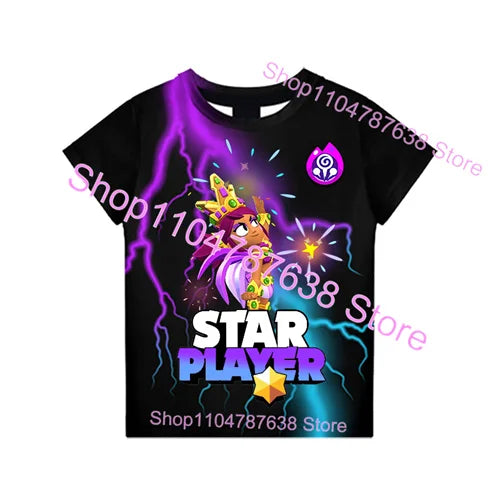Kids Star Player Game 3D Print T-shirts Tees Summer T Shirt Boys Girls Clothing Cute Shirts Children Cute Child Tops