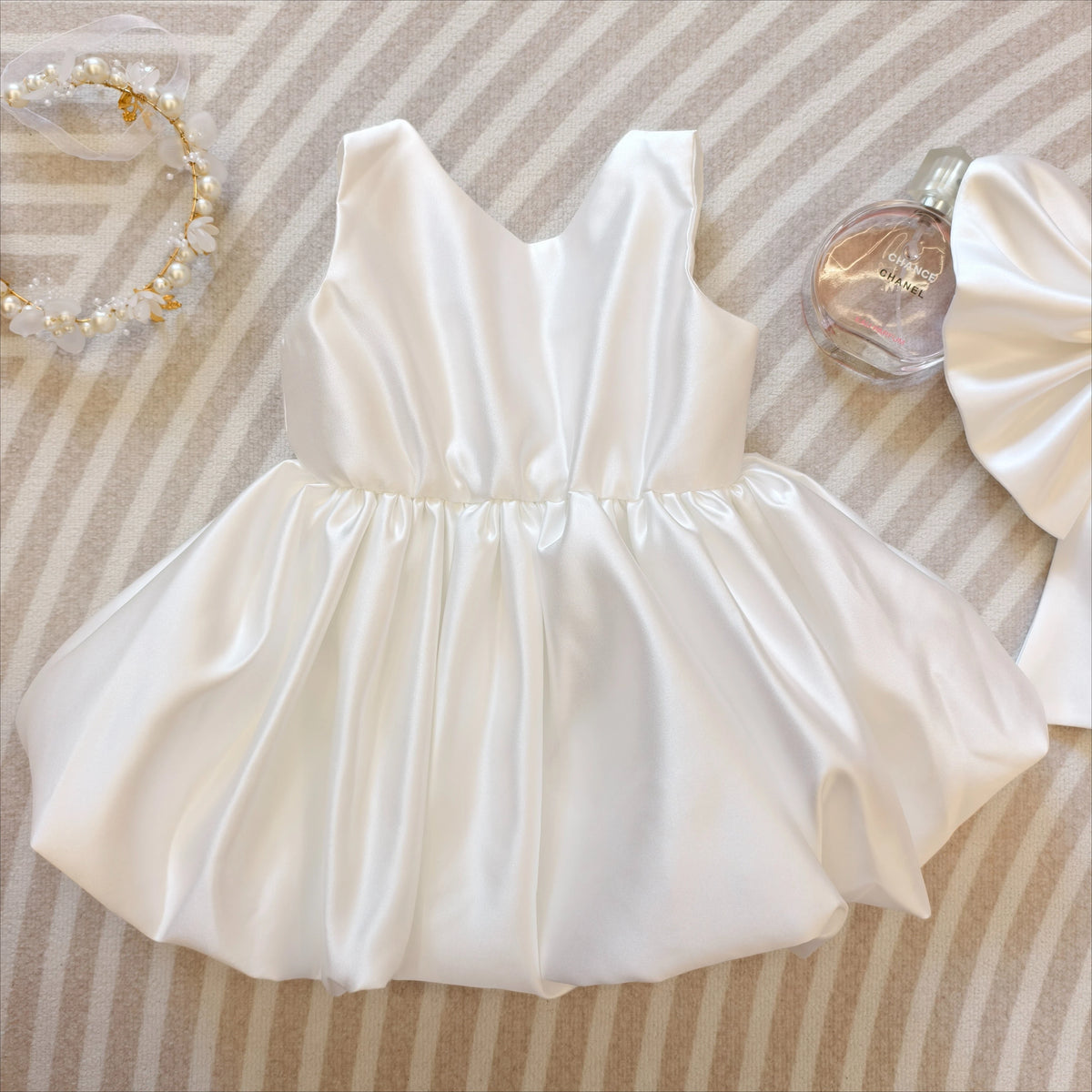 Vestido de Ceremonia Infantil con Flores y Falda de Tul