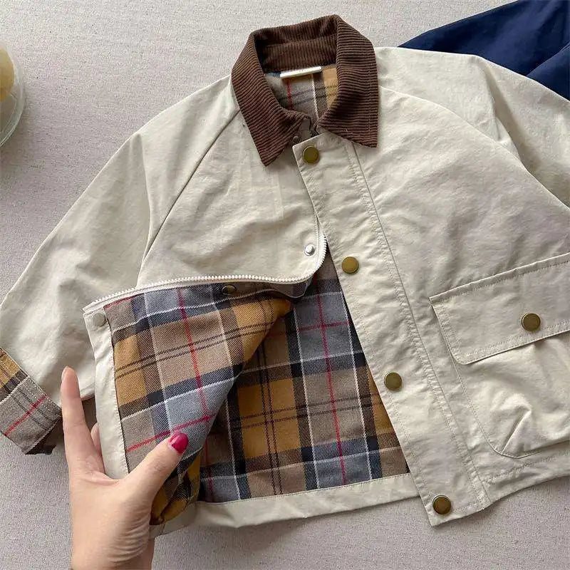 Chaqueta Infantil Casual con Cuello Clásico para Niño
