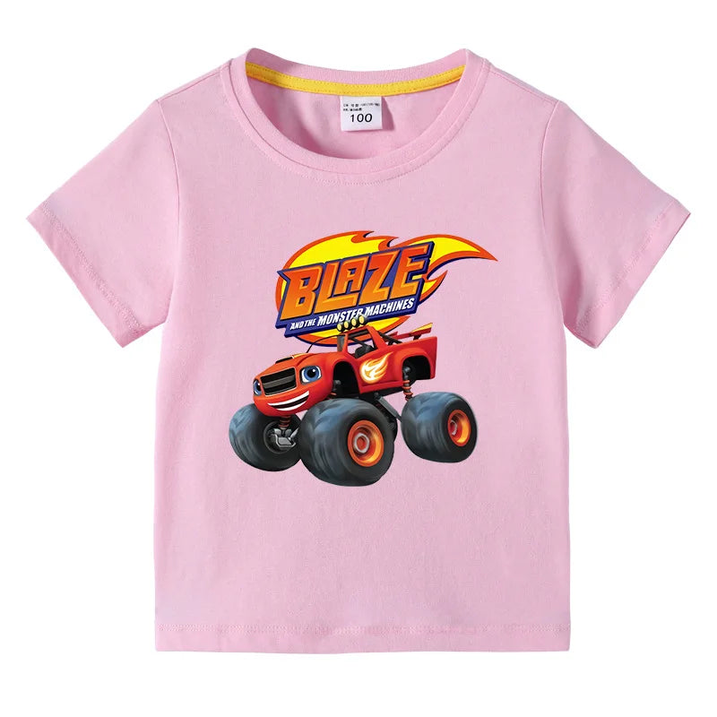 Camiseta Infantil con Estampado de Camiones Monstruo