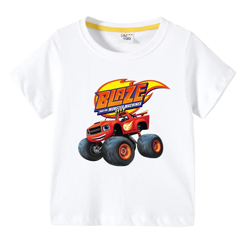 Camiseta Infantil con Estampado de Camiones Monstruo