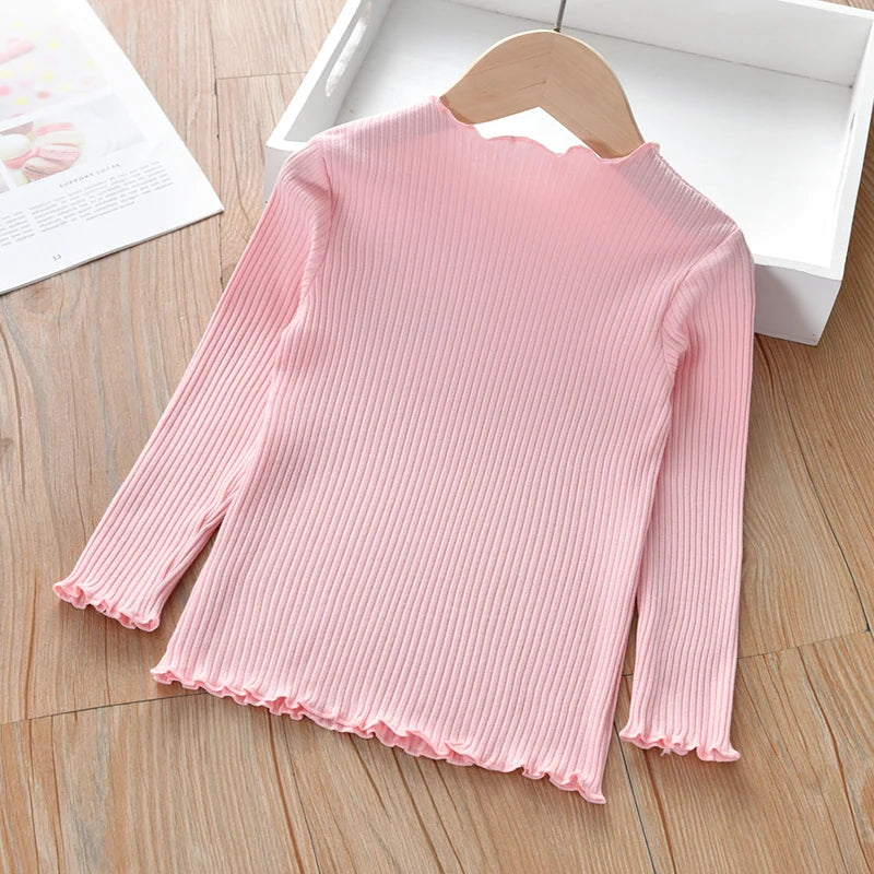 Camiseta Infantil de Algodón de Manga Larga para Niña