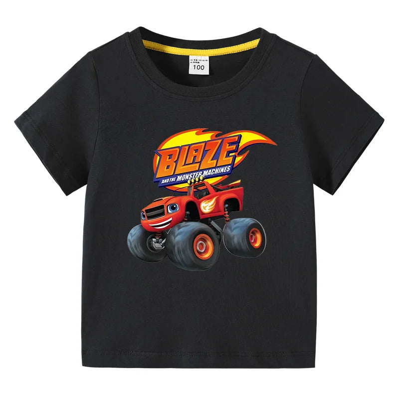 Camiseta Infantil con Estampado de Camiones Monstruo