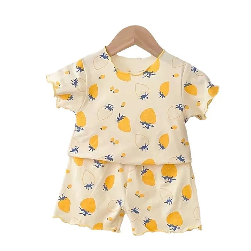 Girl's Strawberry Summer Pajamas