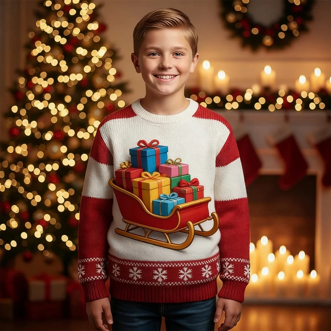 Sudadera Infantil con Capucha y Estampado 3D