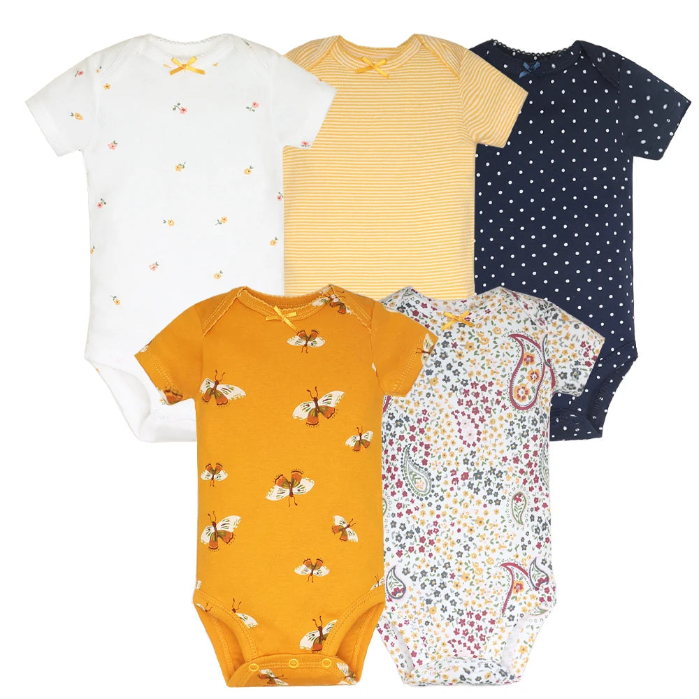 5-Pack Cotton Bodysuits for Baby