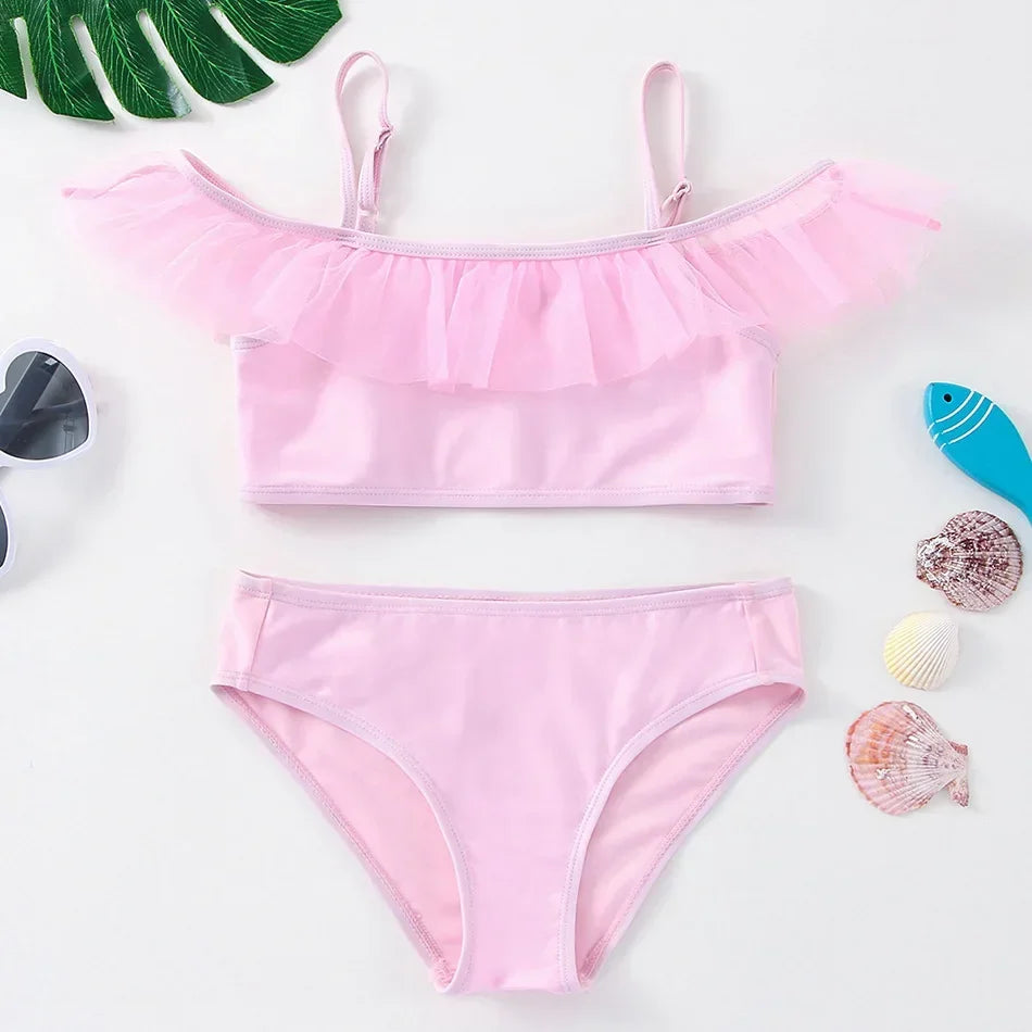 Conjunto de Baño de Dos Piezas para Niña con Estampado
