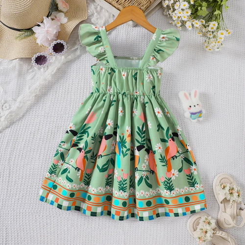 Detalle del vestido infantil estampado para niña