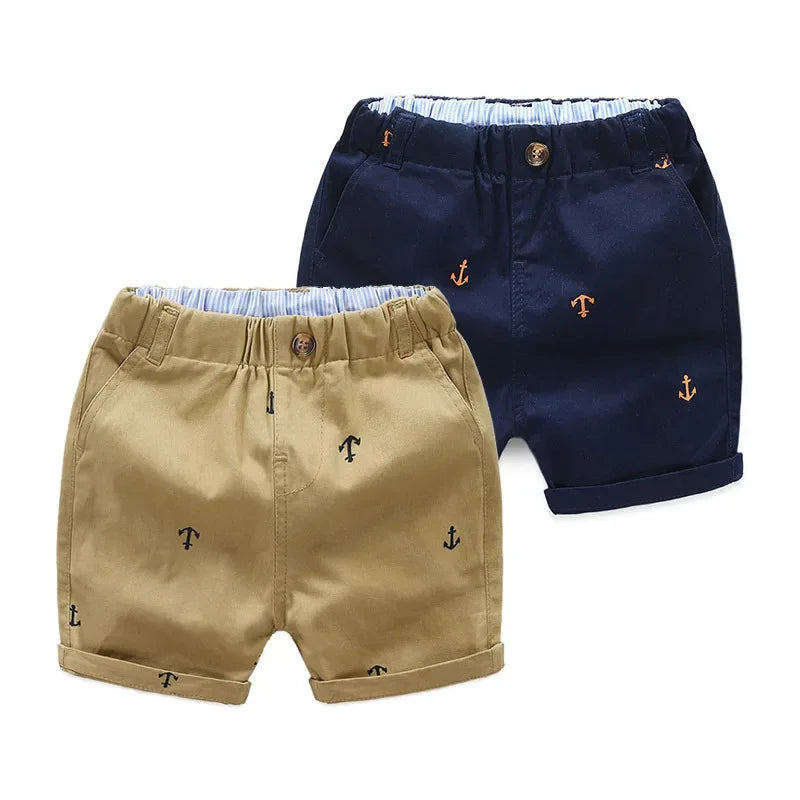 Short Infantil de Algodón con Estampado de Anclas para Niño