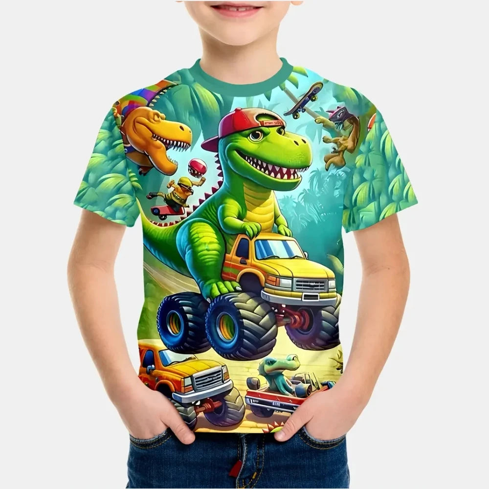 Camiseta Infantil Estampada de Manga Corta para Niño