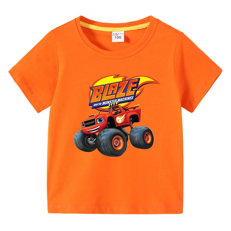 Camiseta Infantil con Estampado de Camiones Monstruo