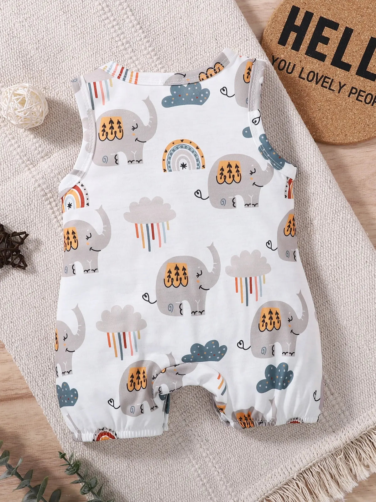 Baby Girl Summer Romper with Rainbow