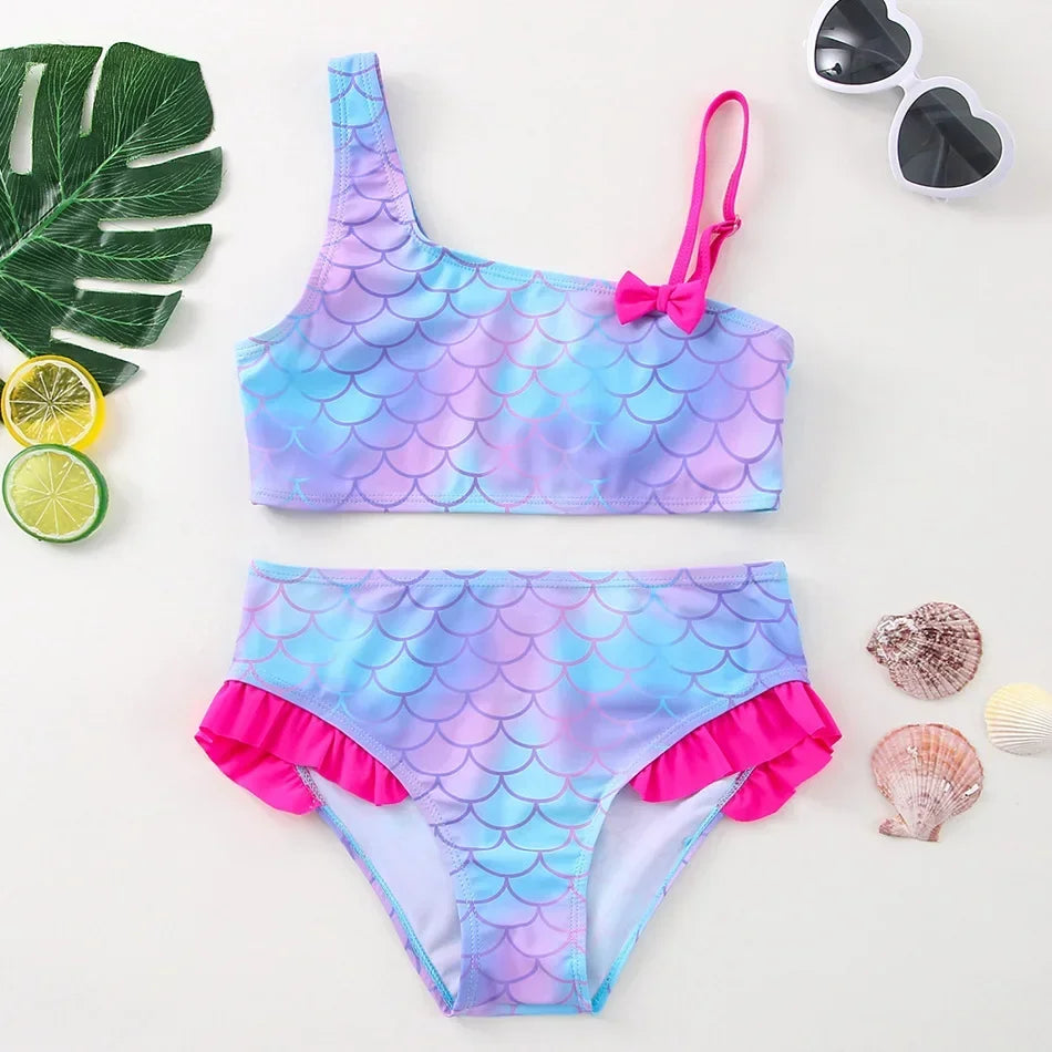 Conjunto de Baño de Dos Piezas para Niña con Estampado