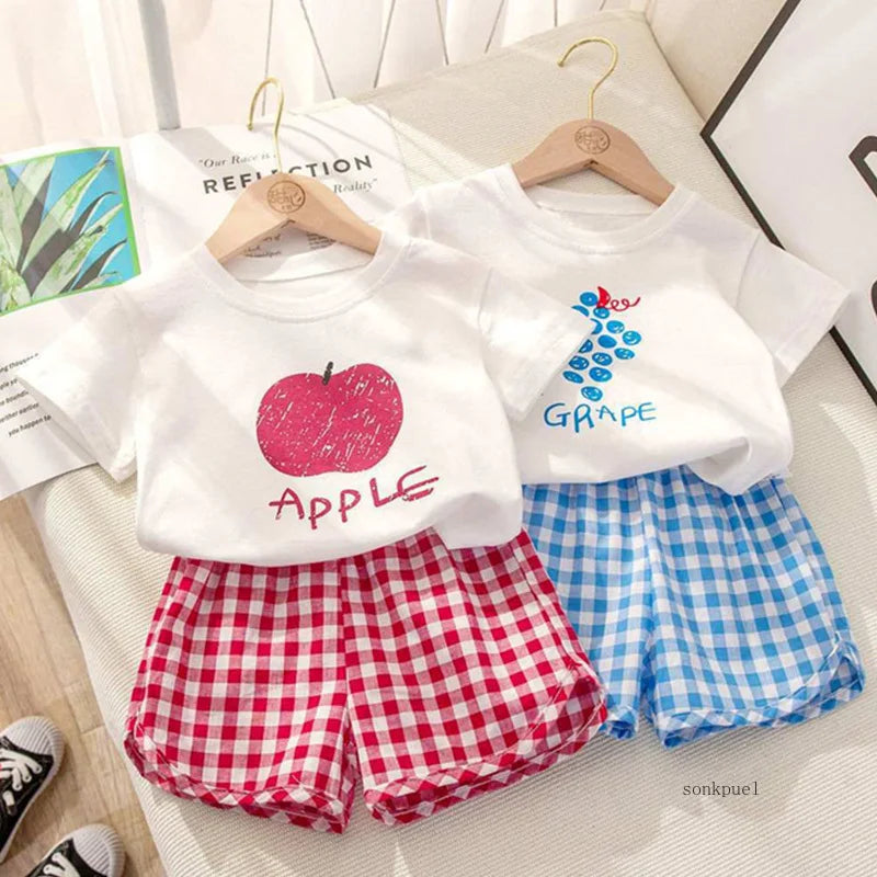 Kids' Summer Outfit with Fruit Print