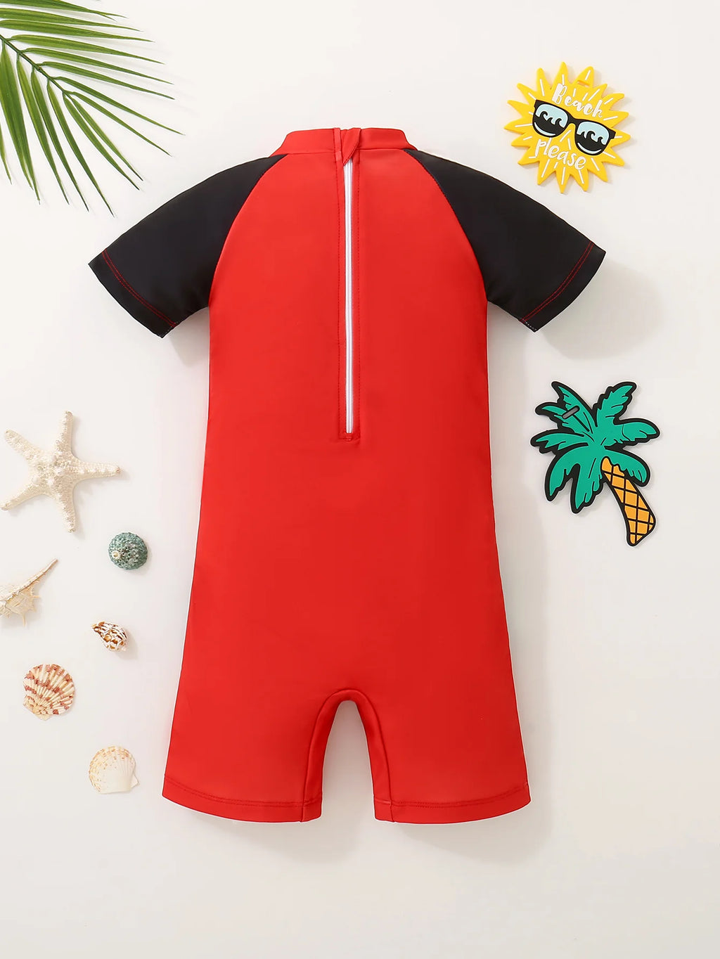 Traje de Baño Enterizo para Niño con Bloques de Color