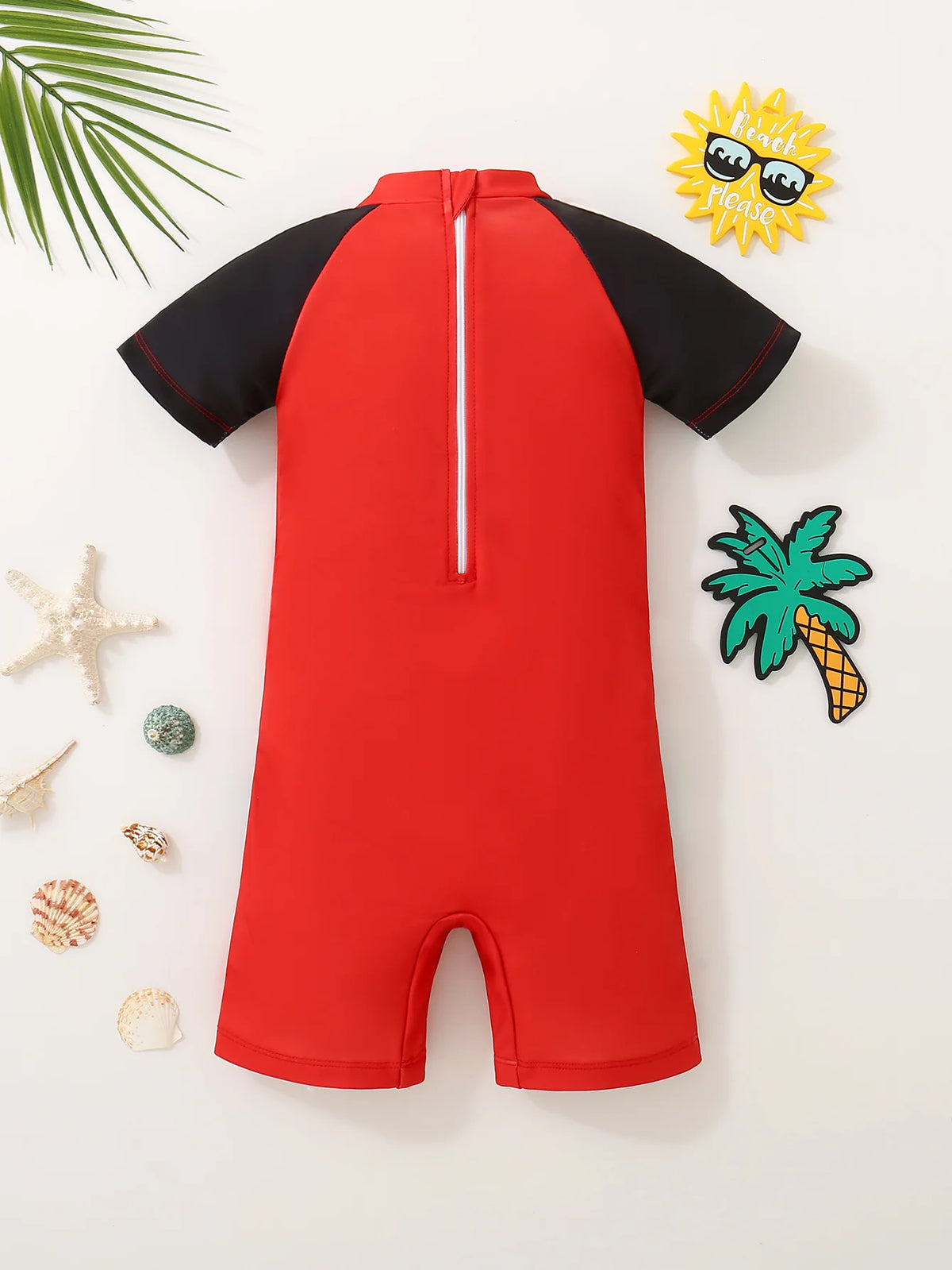 Traje de Baño Enterizo para Niño con Bloques de Color